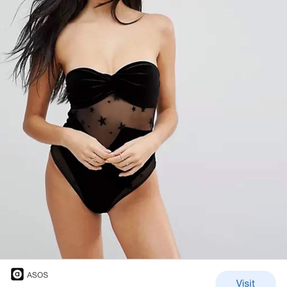 ASOS Star Mesh velvet swimsuit